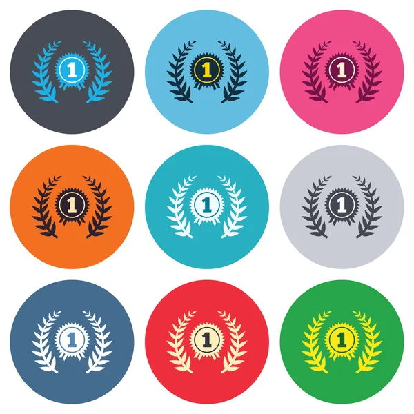 First place award sign icons — Stock Vector