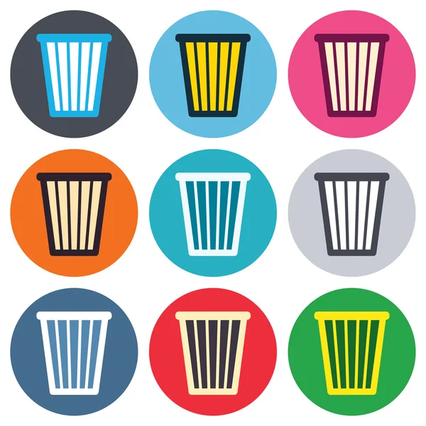 Recycle bin teken pictogrammen — Stockvector