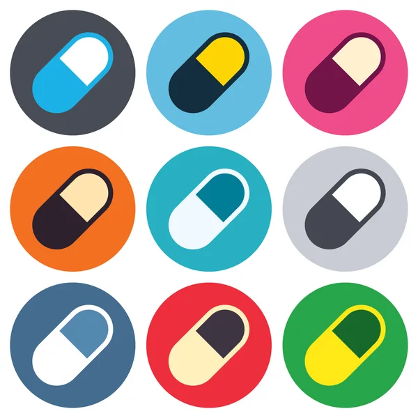 Medical pill sign icons — Stock Vector