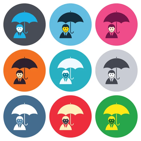 Mänskliga försäkrings sign ikoner — Stock vektor