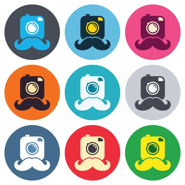 Hipster photo camera signs — Stock Vector