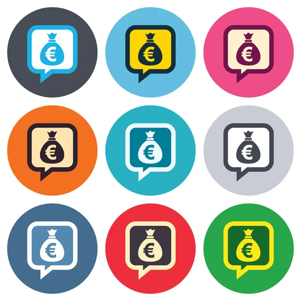 Icônes de signe de sac d'argent — Image vectorielle