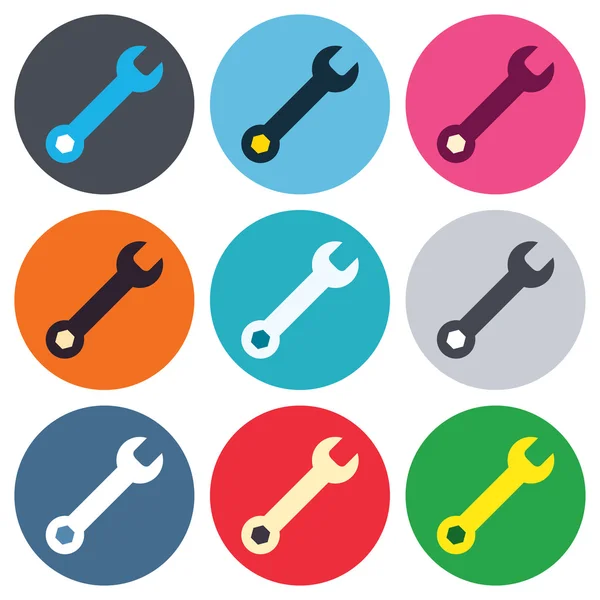 Wrench key sign icons — Stock Vector