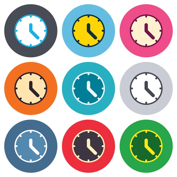 Signo del reloj iconos — Vector de stock