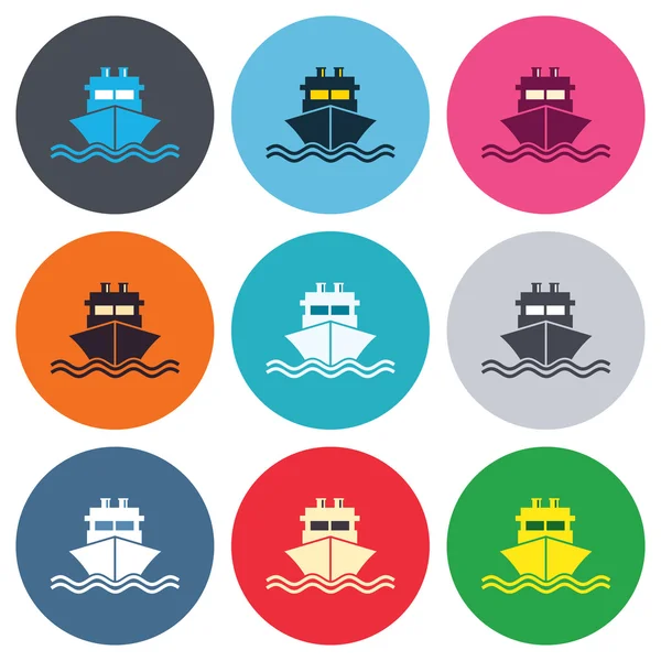 Ship or boat sign icons — Stock Vector