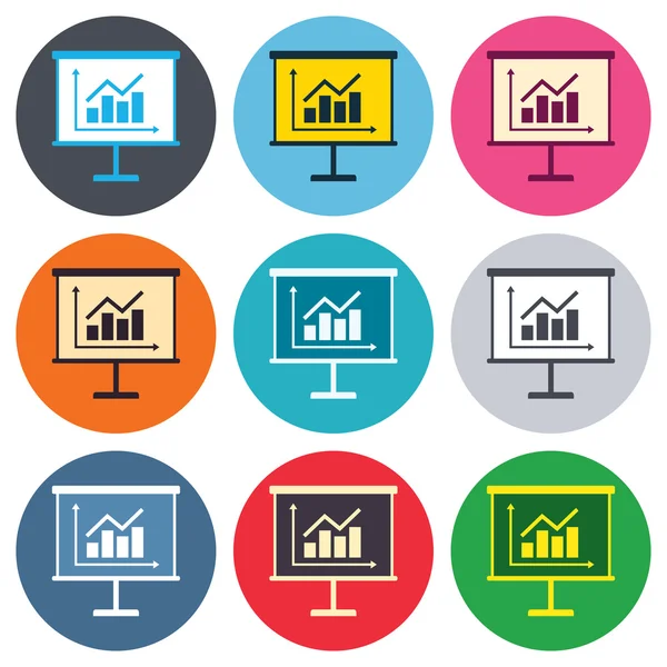 Ícones de sinal de cartaz de apresentação —  Vetores de Stock