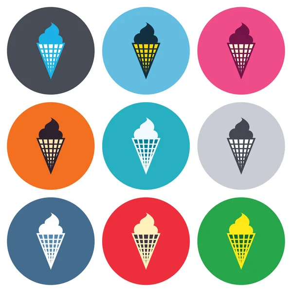 Ice Cream tecken ikoner — Stock vektor