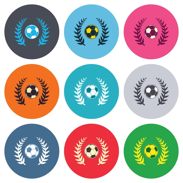 Symbole für Fußballbälle — Stockvektor
