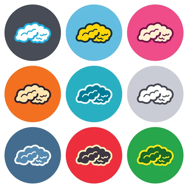 Signos cerebrales iconos — Vector de stock