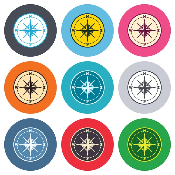 Kompasszeichensymbole — Stockvektor