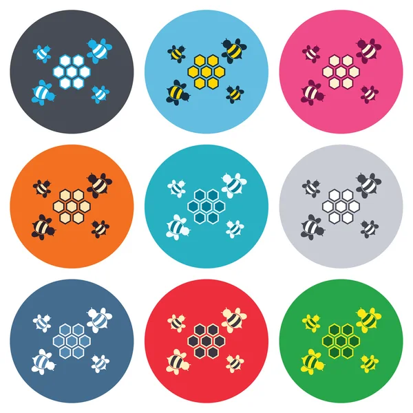 Honeycomb tecken ikoner — Stock vektor