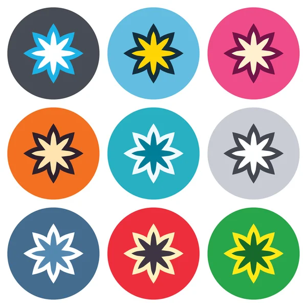 Iconos de signo de flor — Vector de stock