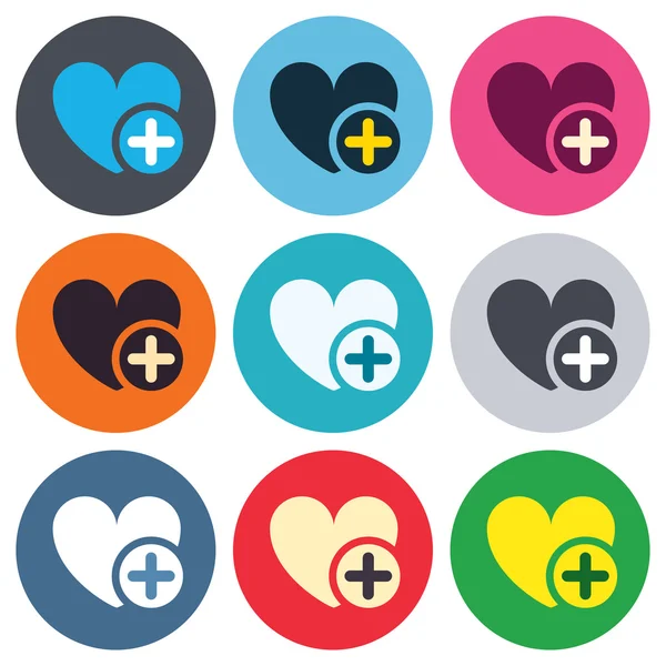 Icônes de signe cardiaque — Image vectorielle