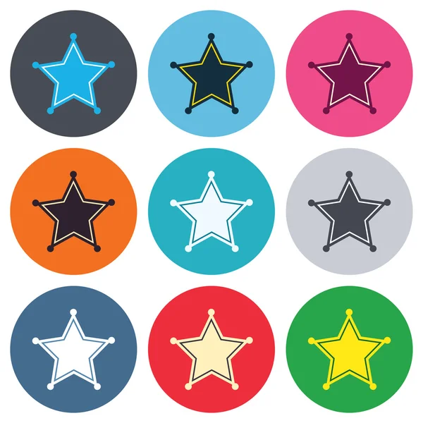 Star Sheriff sign icons — Stock Vector