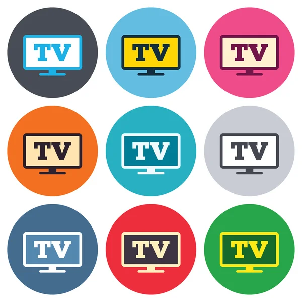 Iconos de señal de TV de pantalla ancha — Archivo Imágenes Vectoriales