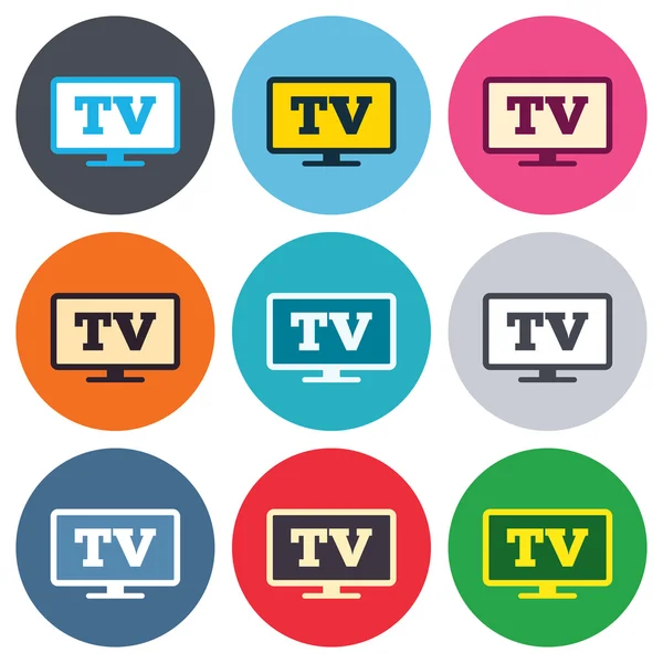 Widescreen TV sign icons — Stock Vector