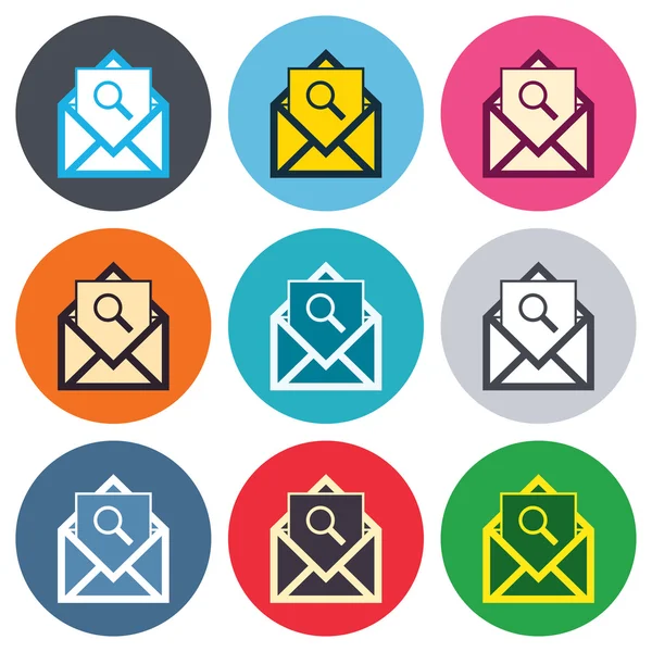 Symbole für die Mailsuche — Stockvektor
