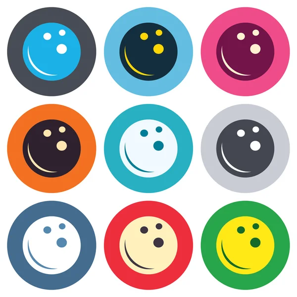 Bowling ball sign icons — Stock Vector