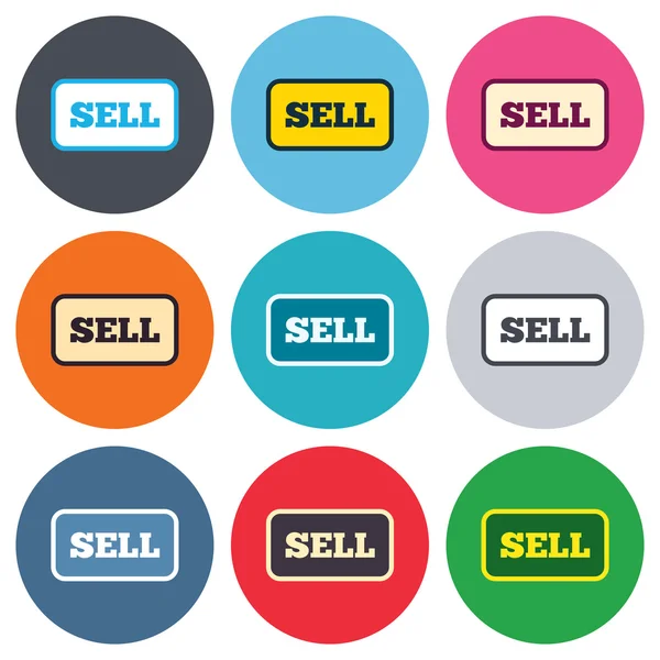 Vender ícones de sinal — Vetor de Stock