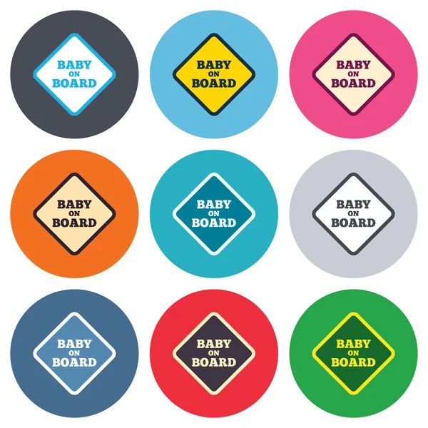 Baby on board sign icons — Stock Vector