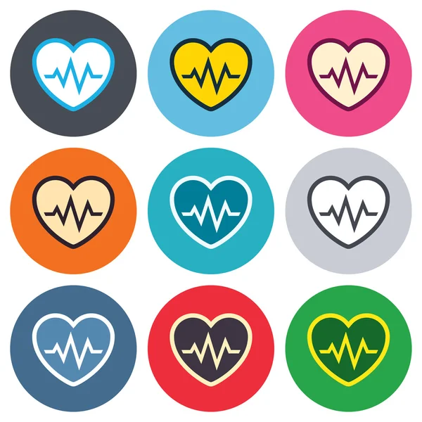 Heartbeat sign icons — Stock Vector