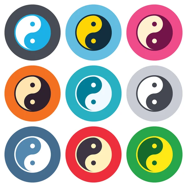 Ying yang signe icônes — Image vectorielle