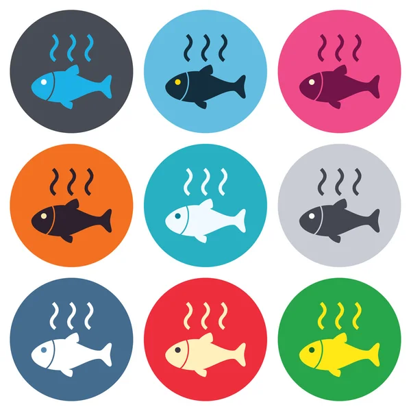 Fish hot sign icons — Stock Vector