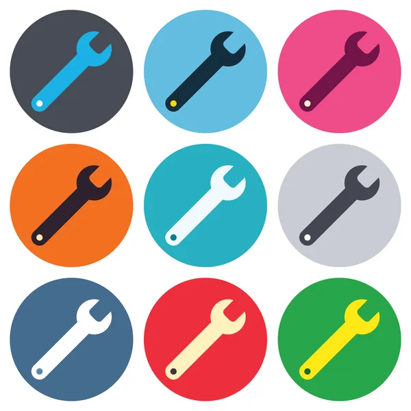 Wrench key sign icons — Stock Vector