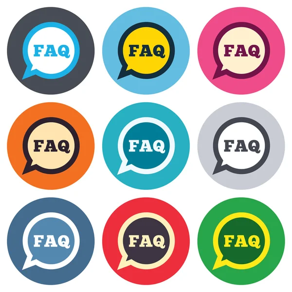 FAQ información signo iconos — Archivo Imágenes Vectoriales