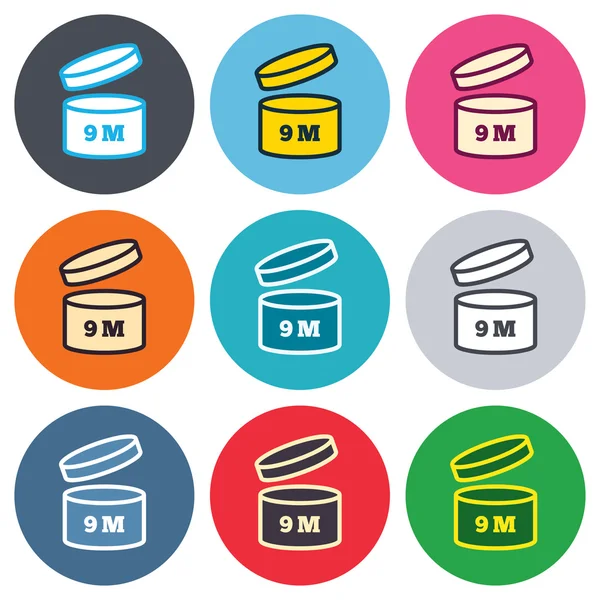 Después de abrir el uso 9 meses signos — Vector de stock