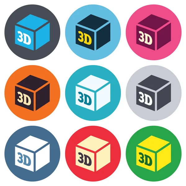 Iconos de signo de impresión 3D — Vector de stock