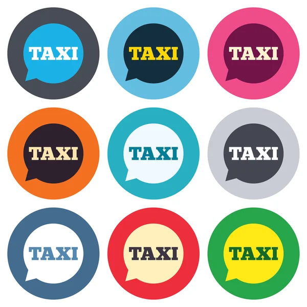 Señales de burbuja de voz de taxi — Archivo Imágenes Vectoriales