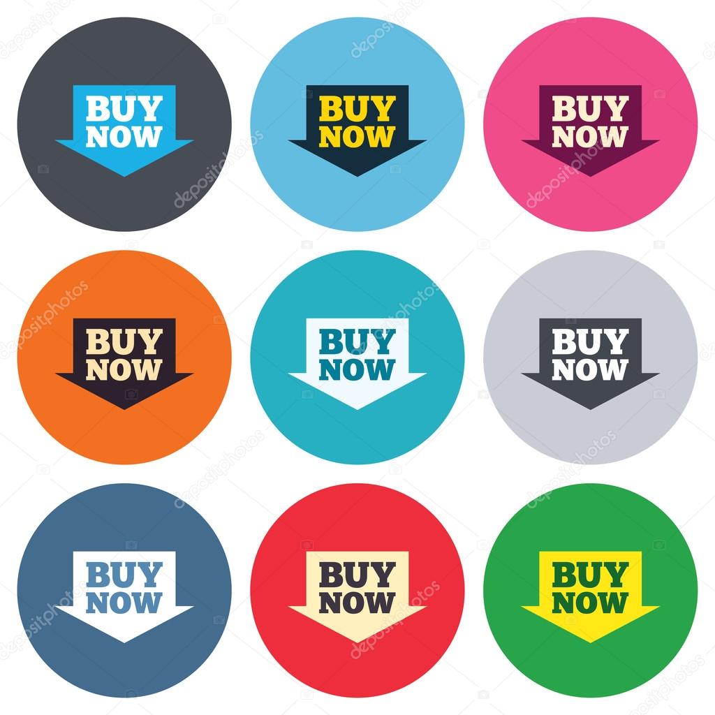 Buy now sign icons