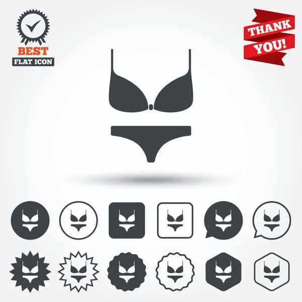 Women bra and panties icons — Stock Vector