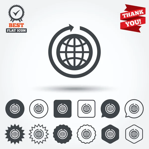 Globe teken pictogrammen — Stockvector