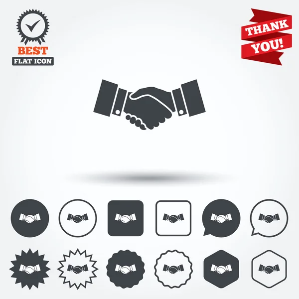 Handshake sign icons — Stock Vector