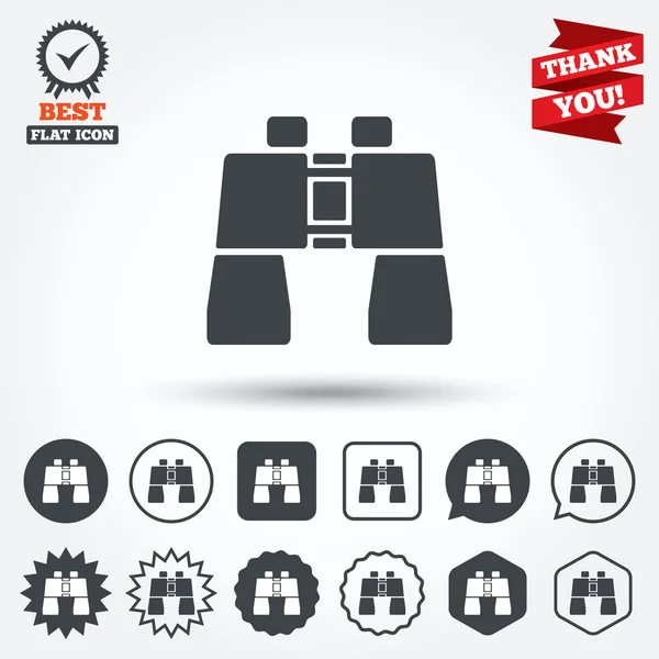 Icônes de signe binoculaire — Image vectorielle