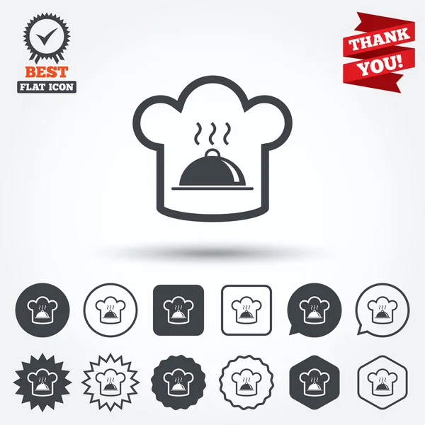 Kocken hatt tecken ikoner — Stock vektor