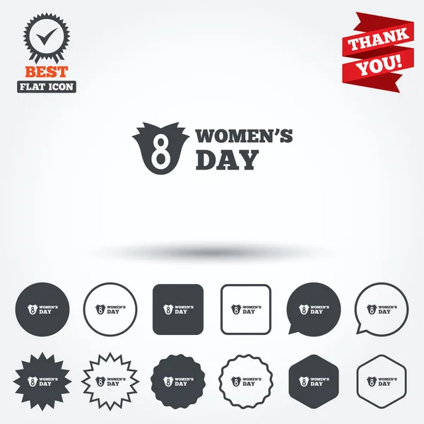 8 mars Signes de la Journée de la femme — Image vectorielle