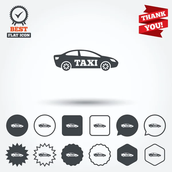 Taxi car sign icons — Stock Vector