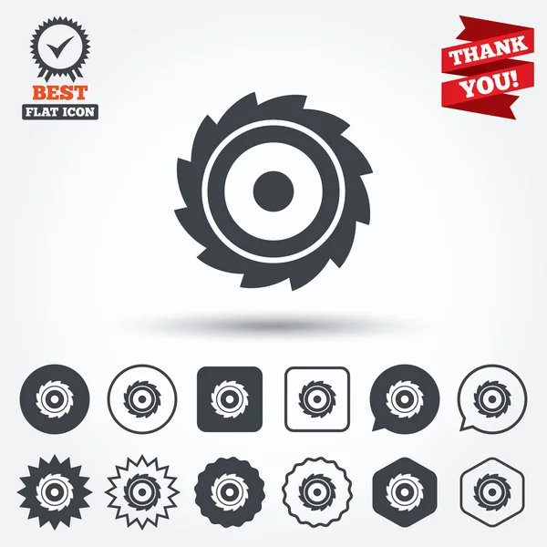 Panneaux de roue circulaire scie — Image vectorielle