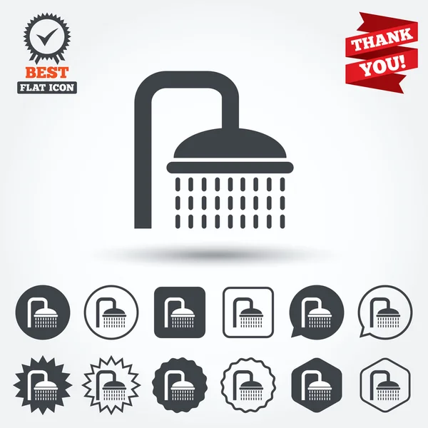 Shower sign icons — Stock Vector