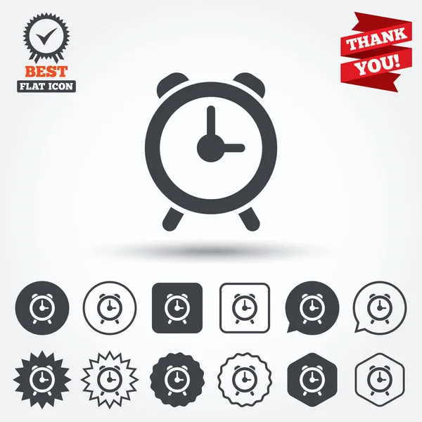 Alarm clock sign icons — Stock Vector