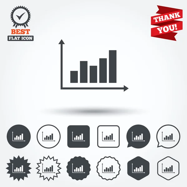 Graph chart sign icons — Stock Vector