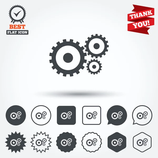 Cog settings sign icons — Stock Vector