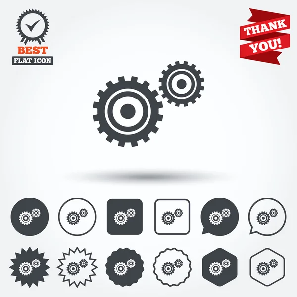 Cog settings sign icons — Stock Vector