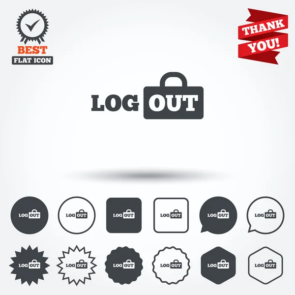 Logout sign icons — Stock Vector