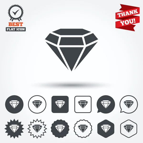 Diamond sign icons — Stock Vector