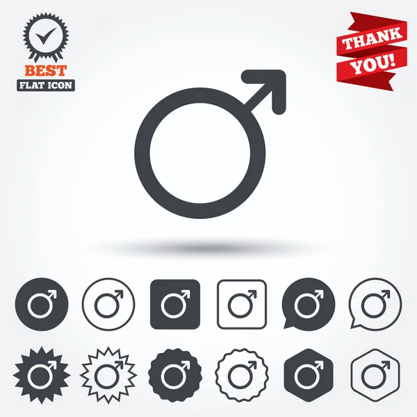 Male sign icons — Stock Vector