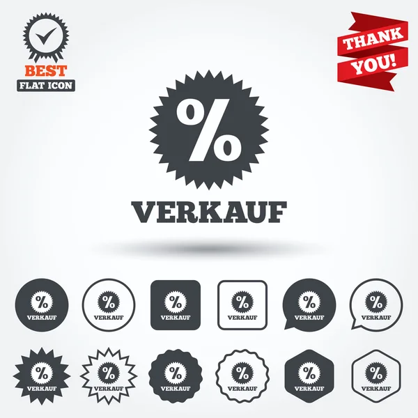 Verkauf - Sale in German signs — Stock Vector